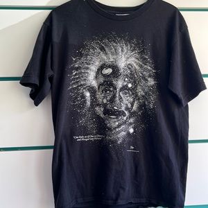 Black “space” Einstein tee
